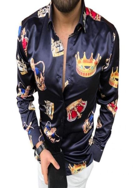men039s casual shirts shirt blouse crown print men turndown collar smooth long sleeve buttons slim streetwear fashion ts1894121, White;black
men039s casual shirts shirt blouse crown print men turndown collar smooth long sleeve buttons slim streetwear fashion ts1894121, White;black