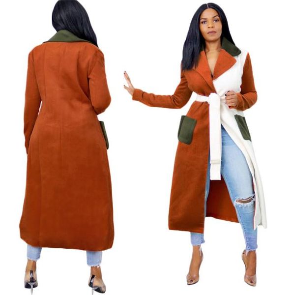 new winter women warm coats fashion multicolor patchwork long trench outerwear lapel collar long sleeve cardigan coats with belt6757104, Tan;black
new winter women warm coats fashion multicolor patchwork long trench outerwear lapel collar long sleeve cardigan coats with belt6757104, Tan;black