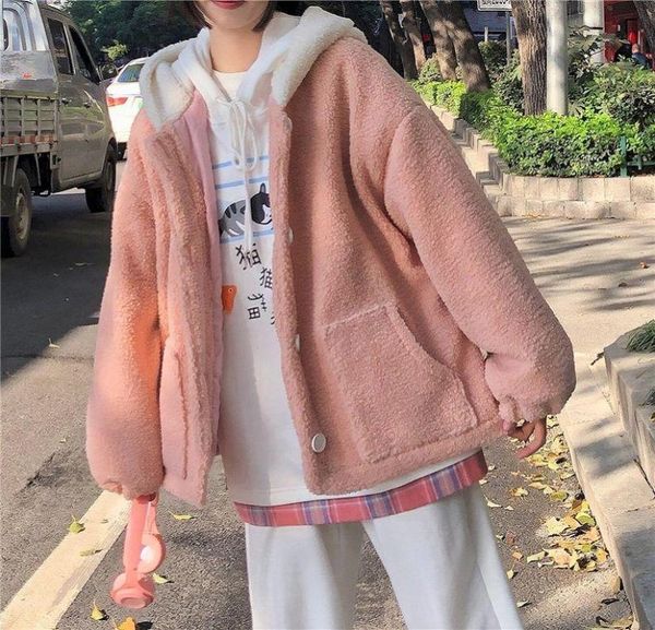 women039s jackets 2022 autumn winter hooded jacket indie women cute plus velvet thicken imitation lamb korean loose student coa8528575, Black;brown
women039s jackets 2022 autumn winter hooded jacket indie women cute plus velvet thicken imitation lamb korean loose student coa8528575, Black;brown