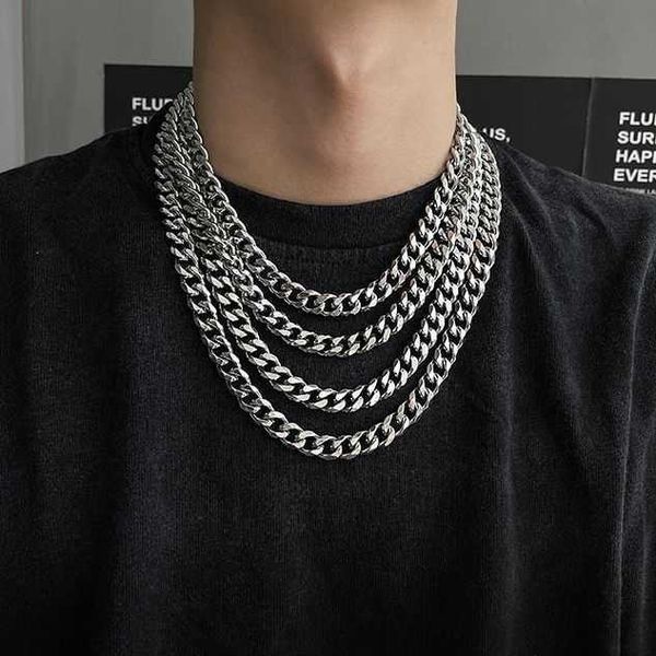 cuban chain necklace hiphop men's and women's fashion ins hiphop exaggerated titanium steel colorless high street coarse, Silver
cuban chain necklace hiphop men's and women's fashion ins hiphop exaggerated titanium steel colorless high street coarse, Silver
