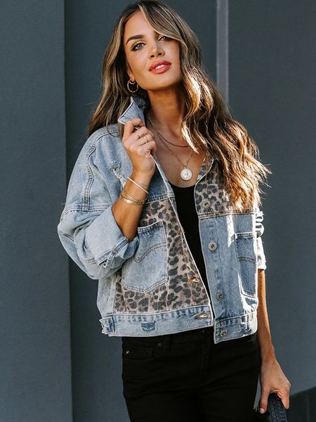 women's jackets fashion leopard patchwork denim jacket lapel long sleeve single breasted for women autumn loose female 230821, Black;brown
women's jackets fashion leopard patchwork denim jacket lapel long sleeve single breasted for women autumn loose female 230821, Black;brown