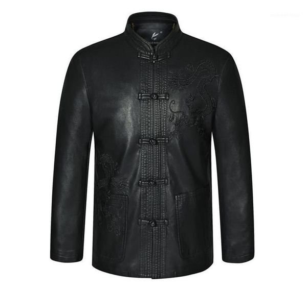 mens black ethnic tang suit mandarin collar leather kong fu jackets dragon embroidery fur coat traditional chinese garments men06026222
mens black ethnic tang suit mandarin collar leather kong fu jackets dragon embroidery fur coat traditional chinese garments men06026222