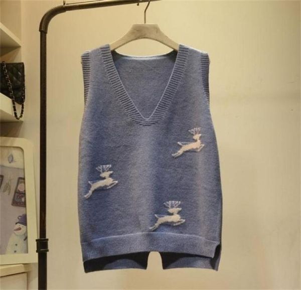 sleeveless vneck fawn knitted female frill cartoon pattern college style fashion sweater vest women spring autumn y2011288770937, Black;white
sleeveless vneck fawn knitted female frill cartoon pattern college style fashion sweater vest women spring autumn y2011288770937, Black;white