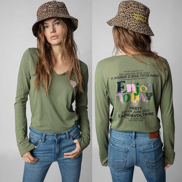zadig voltaire designer t shirt letter autumn and winter 23 new french popular zv english letter printing love drill v-neck cotton women, White
zadig voltaire designer t shirt letter autumn and winter 23 new french popular zv english letter printing love drill v-neck cotton women, White