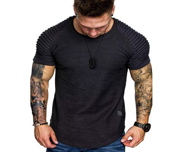 mens shoulder pleated design round neck short sleeved tshirt slim fit man curved hem skinny hip hop tshirt streetwear8233509, White;black
mens shoulder pleated design round neck short sleeved tshirt slim fit man curved hem skinny hip hop tshirt streetwear8233509, White;black