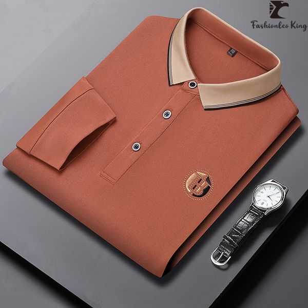 men's polos style embroidered polo shirt male turndown collar long sleeve t 230821, White;black
men's polos style embroidered polo shirt male turndown collar long sleeve t 230821, White;black