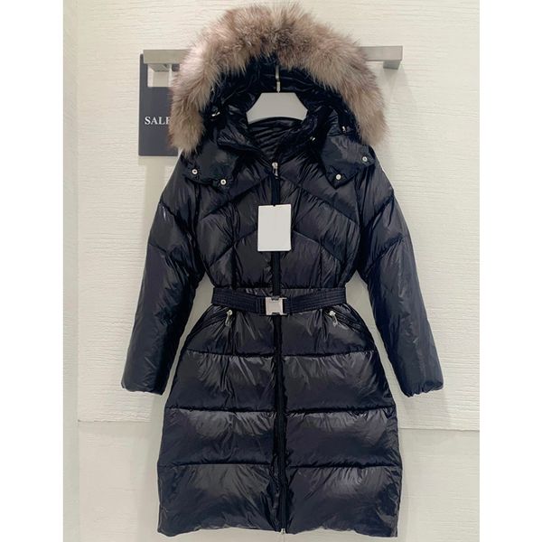 8.21 thick keep warm fur hooded with belt zipper mid length goose down coat women, Black
8.21 thick keep warm fur hooded with belt zipper mid length goose down coat women, Black