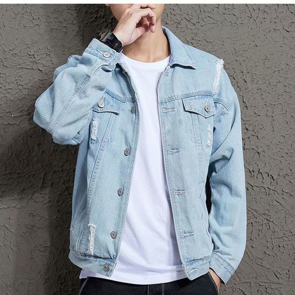 men s jackets ripped denim jacket tight retro distressed water wash classic pocket design coat spring autumn 230821, Black;brown
men s jackets ripped denim jacket tight retro distressed water wash classic pocket design coat spring autumn 230821, Black;brown