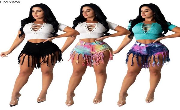cmyaya women tie dye print tassel mid waist ripped jeans shorts fashion summer short denim trousers pants8831441, Blue
cmyaya women tie dye print tassel mid waist ripped jeans shorts fashion summer short denim trousers pants8831441, Blue