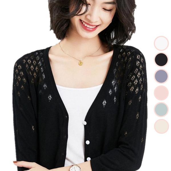 women s knits tees summer cardigans for women half short long sleeves thin knitwears sweater jacket ice silk korean fashion blouse 230821, White
women s knits tees summer cardigans for women half short long sleeves thin knitwears sweater jacket ice silk korean fashion blouse 230821, White