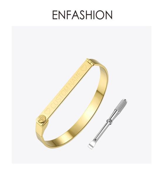 enfashion personalized engraved name bracelet gold color bar screw bangle lovers bracelets for women men cuff bracelets bangles j13310307, Black 
enfashion personalized engraved name bracelet gold color bar screw bangle lovers bracelets for women men cuff bracelets bangles j13310307, Black