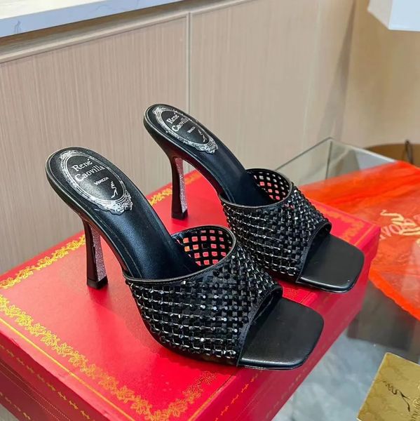 rhinestone decoration stiletto slippers mules silk hollowed out slip-on open toe for women sandals luxury designers high heels factory footw, Black
rhinestone decoration stiletto slippers mules silk hollowed out slip-on open toe for women sandals luxury designers high heels factory footw, Black