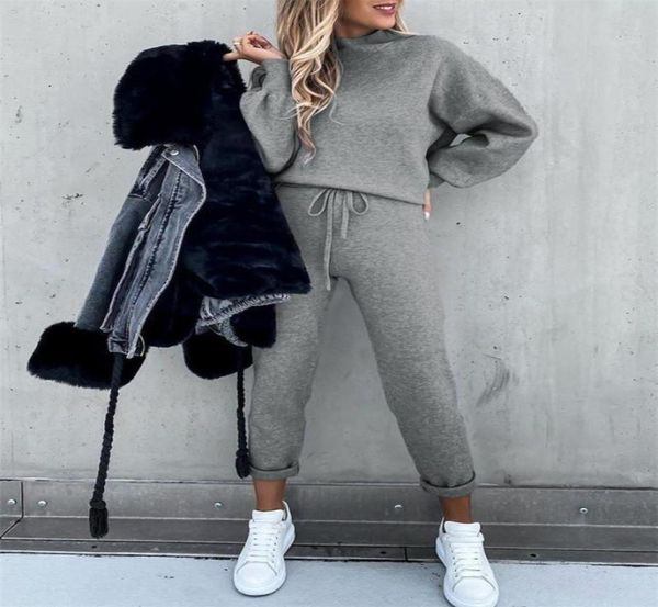 f2020 women casual outfit long sleeve sweatshirt pants set for ladies female fall winter tracksuit two piece leisure sports7650896, Gray
f2020 women casual outfit long sleeve sweatshirt pants set for ladies female fall winter tracksuit two piece leisure sports7650896, Gray