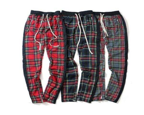side stripe patchwork elastic waist plaid pants men high street leg opening zipper men039s pants full length3347087, Black
side stripe patchwork elastic waist plaid pants men high street leg opening zipper men039s pants full length3347087, Black
