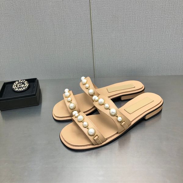 new summer pearl slides flat mules slippers leather sole slip on sandals platform heels luxury designers casual cold shoes factory footwear, Black
new summer pearl slides flat mules slippers leather sole slip on sandals platform heels luxury designers casual cold shoes factory footwear, Black