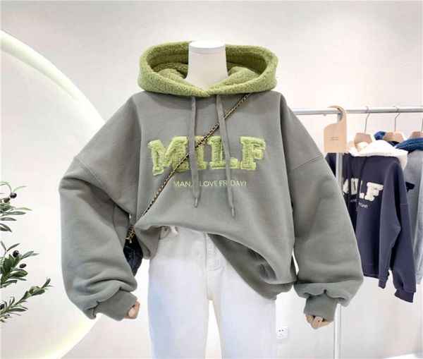 hoodies letter stitching lamb hair cashmere hooded sweater winter loose and lazy wind coat female cotton sweatshirt pullover woman7825532, Black
hoodies letter stitching lamb hair cashmere hooded sweater winter loose and lazy wind coat female cotton sweatshirt pullover woman7825532, Black