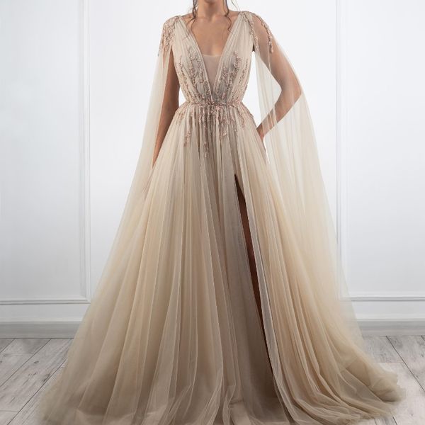 luxury dubai champagne evening dresses v-neck sleeveless beaded lace arabic with cape tull formal dress for women prom party dress, Black;red
luxury dubai champagne evening dresses v-neck sleeveless beaded lace arabic with cape tull formal dress for women prom party dress, Black;red
