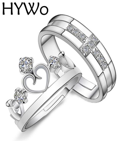 hywo brands 1 pair silver plated prince princess crown cz crystal promise ring set pair for lovers couple rings for women men6897281
hywo brands 1 pair silver plated prince princess crown cz crystal promise ring set pair for lovers couple rings for women men6897281