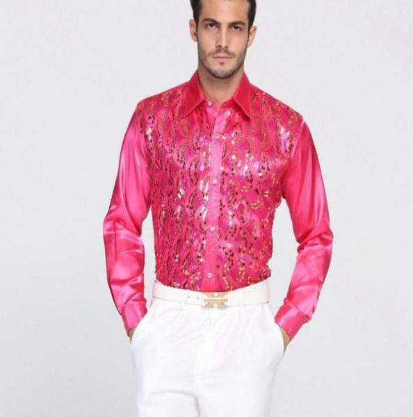 long sleeve shirts man shirt sequin performance ball host cotton groom groom accessories 074943041, White
long sleeve shirts man shirt sequin performance ball host cotton groom groom accessories 074943041, White