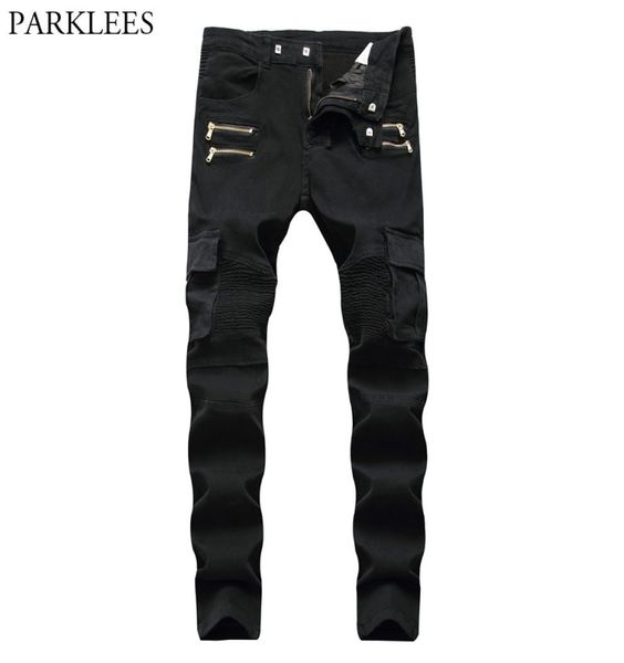 black biker cargo jeans pants men 2018 brand new folds pocket pencil jeans homme zipper casual runway distressed motorcycle jean9098805, Blue
black biker cargo jeans pants men 2018 brand new folds pocket pencil jeans homme zipper casual runway distressed motorcycle jean9098805, Blue