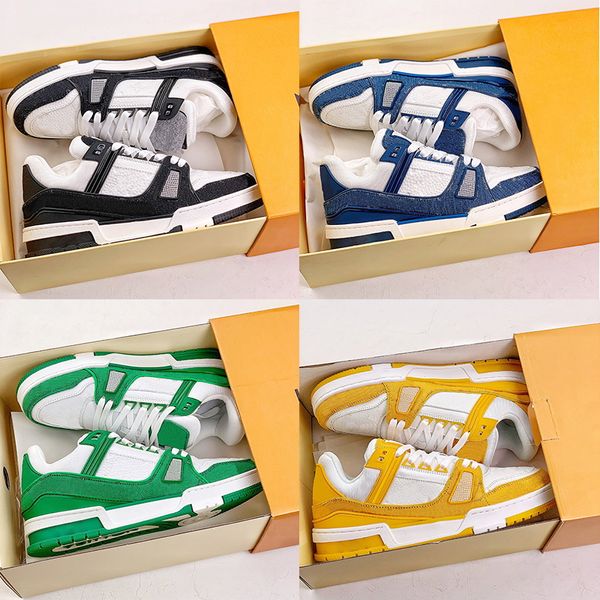 designer casual shoes for men women logo embossed trainer sneaker black denim sky blue yellow green white gray pink luxury low virgil mens t
designer casual shoes for men women logo embossed trainer sneaker black denim sky blue yellow green white gray pink luxury low virgil mens t