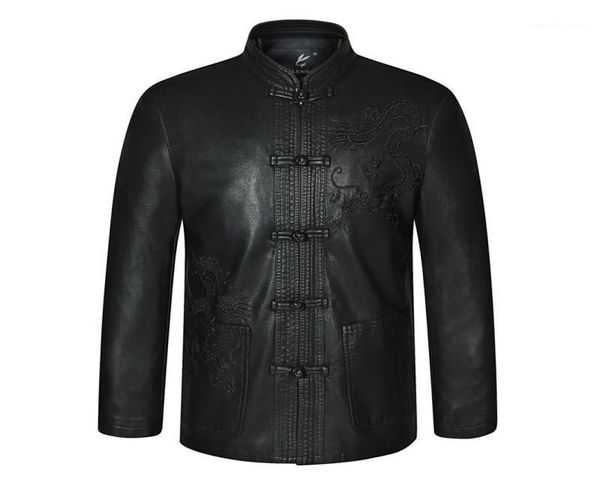 mens black ethnic tang suit mandarin collar leather kong fu jackets dragon embroidery fur coat traditional chinese garments men07976456
mens black ethnic tang suit mandarin collar leather kong fu jackets dragon embroidery fur coat traditional chinese garments men07976456