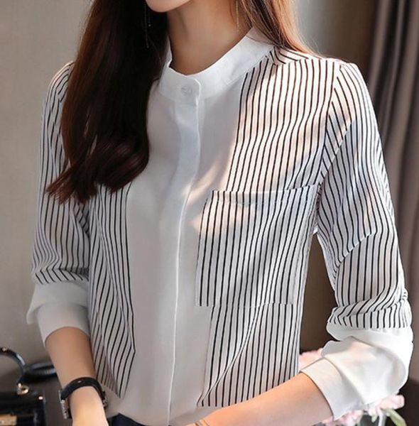 long sleeve women blouses shirts blouse women blusas mujer de moda 2020 black striped chiffon blouse shirt blusa d4311621038, White
long sleeve women blouses shirts blouse women blusas mujer de moda 2020 black striped chiffon blouse shirt blusa d4311621038, White