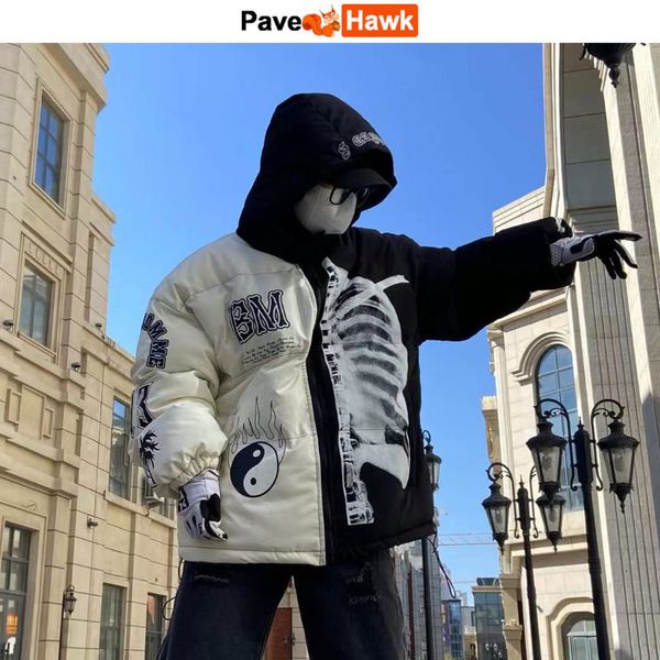 men's jackets skeleton parkas men winter hooded puffer jacket bright street loose coat harajuku loose thick warm outwear winter coat 23, Black;brown
men's jackets skeleton parkas men winter hooded puffer jacket bright street loose coat harajuku loose thick warm outwear winter coat 23, Black;brown