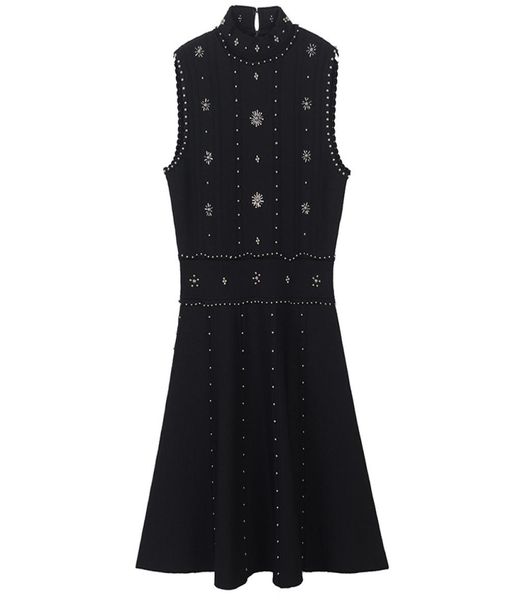 2018 summer black stand collar sleeveless aline women dress brand same style crystals button vestidos de festa 132281534
2018 summer black stand collar sleeveless aline women dress brand same style crystals button vestidos de festa 132281534