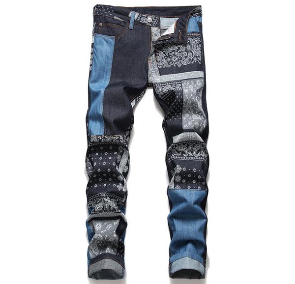 new straight slim men039s print jeans spring autumn stitching color matching denim pants trendy brand bottoms for men2388228, Blue
new straight slim men039s print jeans spring autumn stitching color matching denim pants trendy brand bottoms for men2388228, Blue