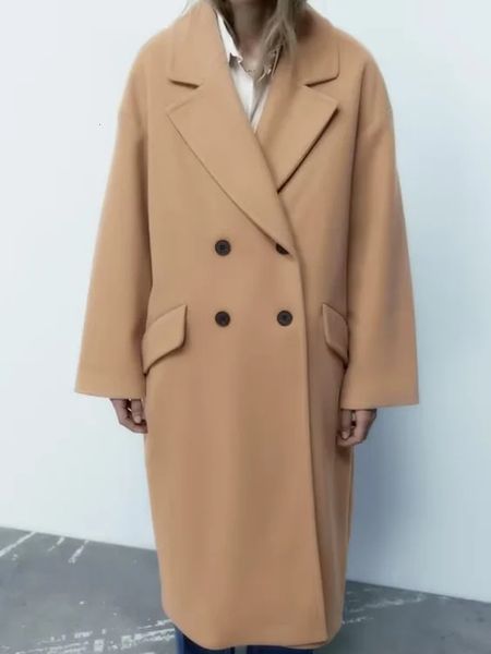 womens wool blends women autumn winter double breasted coat casual long sleeve turn down collar solid slim jacket 230818, Black
womens wool blends women autumn winter double breasted coat casual long sleeve turn down collar solid slim jacket 230818, Black