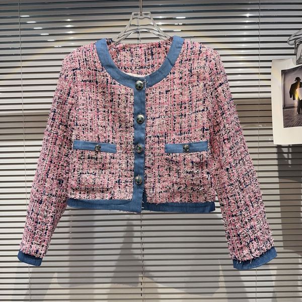 women's jackets borvemays patchwork denim tweed coat casual loose o neck long sleeve diamonds singlebreasted temperament jacket autumn, Black;brown
women's jackets borvemays patchwork denim tweed coat casual loose o neck long sleeve diamonds singlebreasted temperament jacket autumn, Black;brown