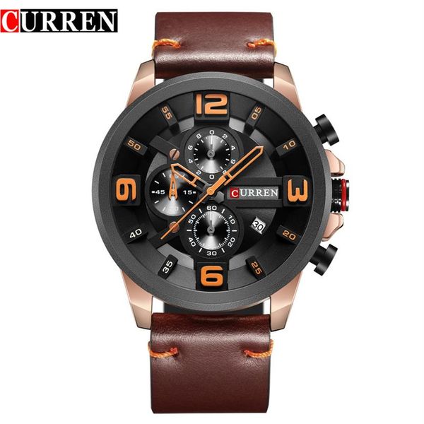 luxury brand curren new fashion sports wristwatch leather strap chronograph male clock calendar casual men watches300o, Slivery;brown
luxury brand curren new fashion sports wristwatch leather strap chronograph male clock calendar casual men watches300o, Slivery;brown