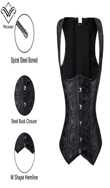 women brocade waist cincher underbust corset vest gothic slimming corsets steel boned steampunk clothing plus size s6xl7885052, Black;white
women brocade waist cincher underbust corset vest gothic slimming corsets steel boned steampunk clothing plus size s6xl7885052, Black;white
