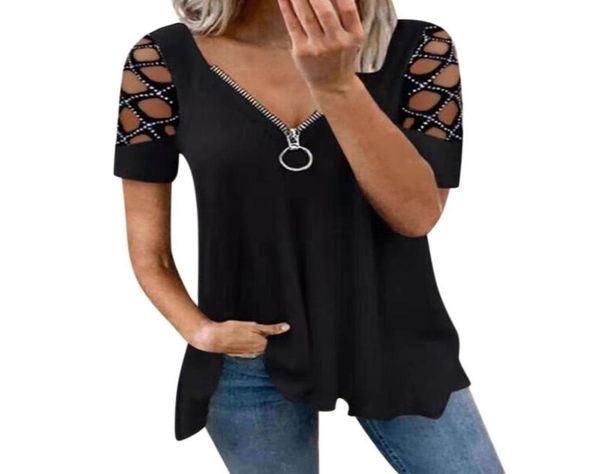 women's t-shirt women rhine t-shirts fashion zipper v-neck solid color short sleeve tee shirt ladies party daily tshirt ropa mujer22587, White
women's t-shirt women rhine t-shirts fashion zipper v-neck solid color short sleeve tee shirt ladies party daily tshirt ropa mujer22587, White