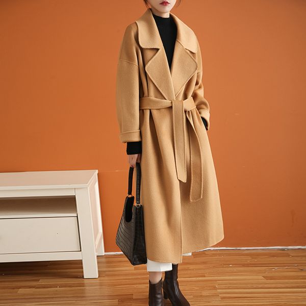 womens wool blends luxury highend cashmere coat womens midlength overtheknee loose doublesided woolen 230818, Black
womens wool blends luxury highend cashmere coat womens midlength overtheknee loose doublesided woolen 230818, Black