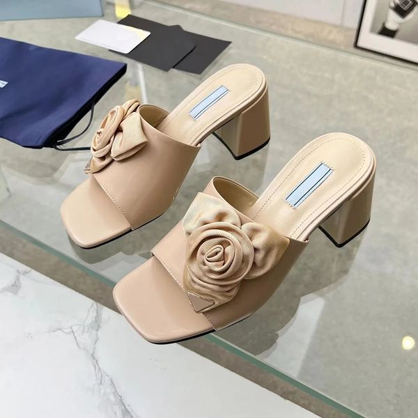 women's thick high heels slippers triangle hardware buckle mules rose decoration sandals luxury designer street style factory shoes 35-, Black
women's thick high heels slippers triangle hardware buckle mules rose decoration sandals luxury designer street style factory shoes 35-, Black