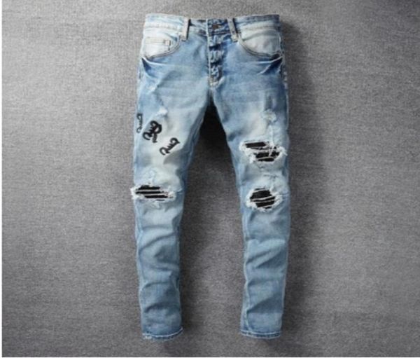 embroidery letter biker jean streetwear slim skinny stretch denim motorcycle pant 2021 hole stitching zipper leather patchwork7201488, Blue
embroidery letter biker jean streetwear slim skinny stretch denim motorcycle pant 2021 hole stitching zipper leather patchwork7201488, Blue
