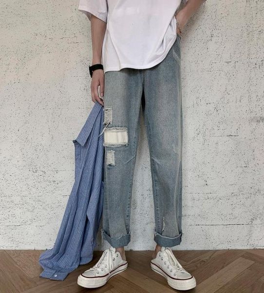 summer ripped patch jeans men039s fashion casual hole wideleg pants men streetwear loose hiphop straight denim trousers mens4440749, Blue
summer ripped patch jeans men039s fashion casual hole wideleg pants men streetwear loose hiphop straight denim trousers mens4440749, Blue