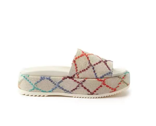 10a womens fashion embroidered canvas slides slip on slippers girls 60mm canvas covered platform sandals with box and dust bagszz, White
10a womens fashion embroidered canvas slides slip on slippers girls 60mm canvas covered platform sandals with box and dust bagszz, White