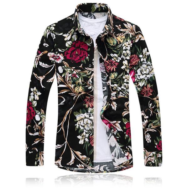 2017 new spring autumn men shirts casual long sleeve shirt for male fashion brand print floral dress shirt man plus size -7xl248y, White;black
2017 new spring autumn men shirts casual long sleeve shirt for male fashion brand print floral dress shirt man plus size -7xl248y, White;black
