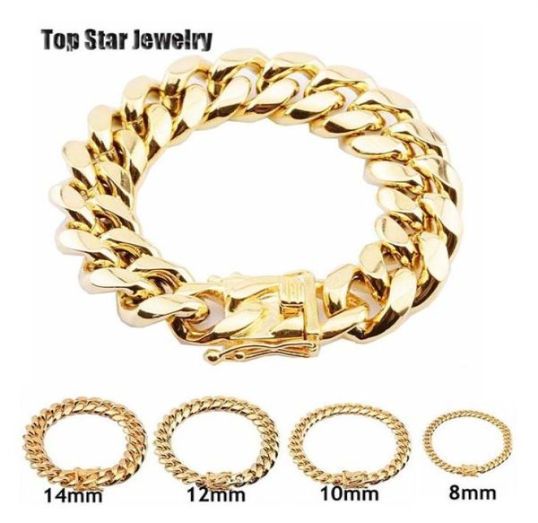 8mm 10mm 12mm 14mm 16mm 18mm stainless steel bracelets 18k gold plated high polished miami cuban link men punk curb chain butterfl3819565, Black
8mm 10mm 12mm 14mm 16mm 18mm stainless steel bracelets 18k gold plated high polished miami cuban link men punk curb chain butterfl3819565, Black