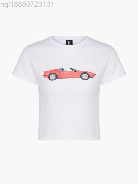 23ss realisation par women designer t shirt red car digital print stretch cloth fashion short-sleeved t-shirt, White
23ss realisation par women designer t shirt red car digital print stretch cloth fashion short-sleeved t-shirt, White