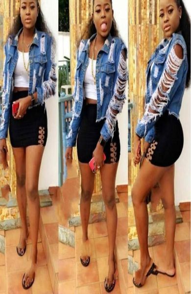 ummer fashion short denim jackets for women ripped holes tassel slim street cowboy coat female hollowout jean outerwear4314116, Black;brown
ummer fashion short denim jackets for women ripped holes tassel slim street cowboy coat female hollowout jean outerwear4314116, Black;brown