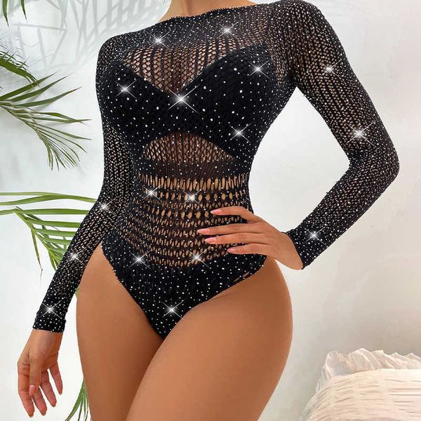 set fishnet girl wear rhinestone long sleeve diamonds bodycon dress bodystocking 230808, Red;black
set fishnet girl wear rhinestone long sleeve diamonds bodycon dress bodystocking 230808, Red;black