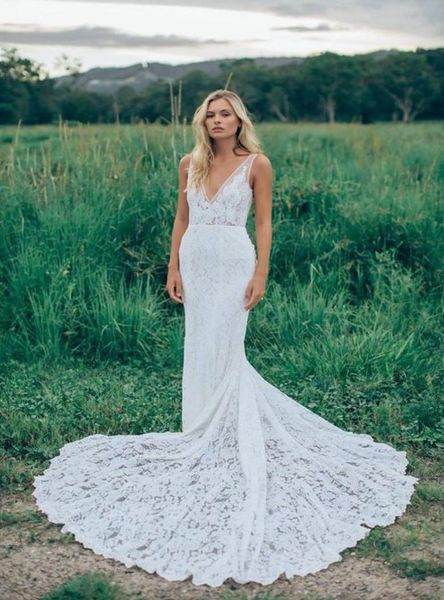 backless mermaid wedding dresses deep plunning neck full lace sweep train 2016 designed elegant bridal gowns custom made1409182, White
backless mermaid wedding dresses deep plunning neck full lace sweep train 2016 designed elegant bridal gowns custom made1409182, White