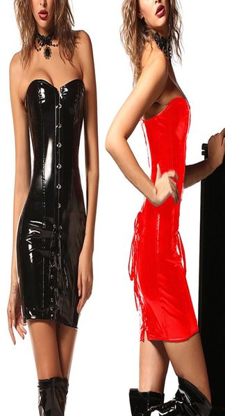 women pu leather corset gothic dress shiny pvc leather boned bustier lace cbwear corselet black/red6774042, Black;white
women pu leather corset gothic dress shiny pvc leather boned bustier lace cbwear corselet black/red6774042, Black;white