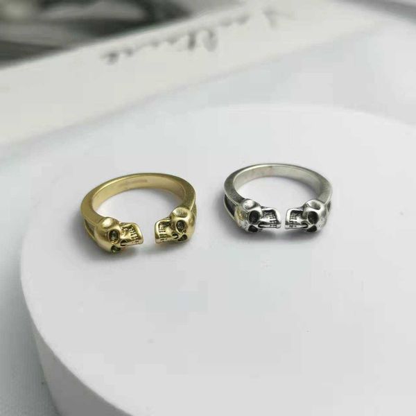 fashion designer alexander queen skull ring women's advanced temperament brass gold-plated personalized open ring, Silver
fashion designer alexander queen skull ring women's advanced temperament brass gold-plated personalized open ring, Silver