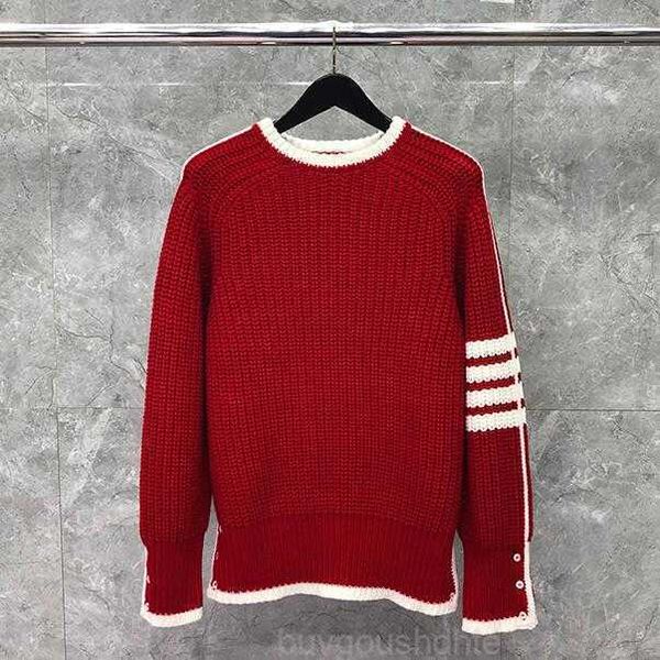 2023 fashion tb thom brand sweaters men women slim o-neck red pullovers clothing striped wool cotton thick winter casual coat, White;black
2023 fashion tb thom brand sweaters men women slim o-neck red pullovers clothing striped wool cotton thick winter casual coat, White;black
