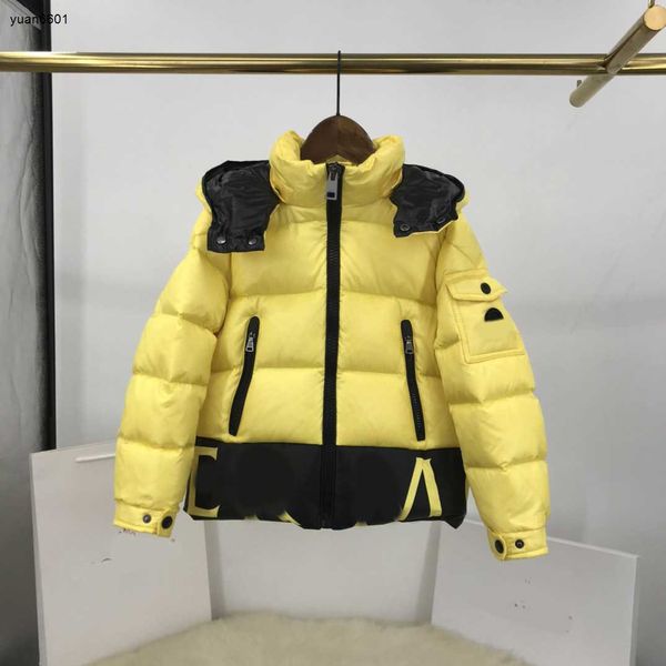 luxury designer kids down jackets zipper pocket decoration baby winter clothing size 110-160 cm letter logo print on hem hooded outwear aug1, Blue;gray
luxury designer kids down jackets zipper pocket decoration baby winter clothing size 110-160 cm letter logo print on hem hooded outwear aug1, Blue;gray